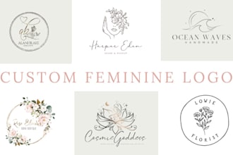 feminine hand drawn logo feminine flyer brochure boho feminine
