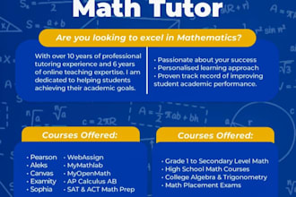 teach igcse, algebra, trig, calculus in maths