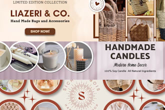 design eye catching etsy shop banner and logo , shopify banner, google ads