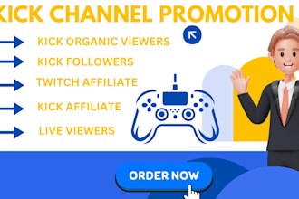 organic twitch promotion, kick promotion, to gain twitch and kick live viewers
