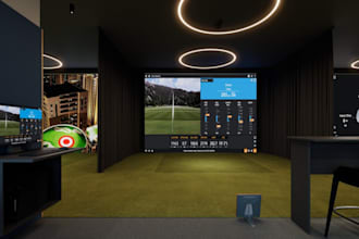 recreate indoor golf facility,pga coach centre,sport simulator, gymnasium design