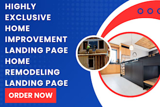 design home improvement landing page home remodeling lead capture landing page
