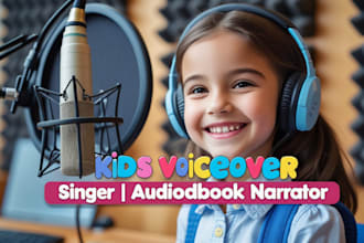 child voice actor, kids singer, voiceover artist, and audiobook narrator