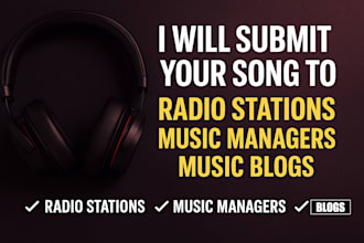 submit your song to top radio stations, music managers, and music blogs