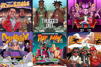 draw cartoon caricature album cover, mixtape, single, ep or song cover art