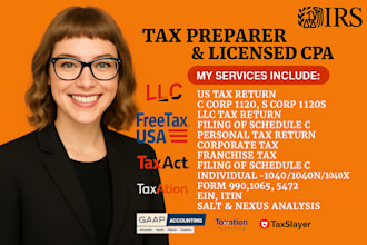 be tax consultant file US tax return, amended tax, form 1120, 1040, 5472 to irs