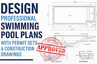 design precise swimming pool plans with permit sets and construction drawings