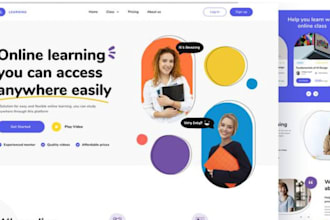 design educational website elearning website online course website lms website