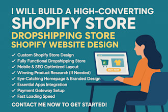 build shopify store design, ecommerce dropshipping store, shopify website design