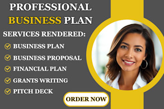 write inventory business plan, business proposal, financial plan and pitch deck