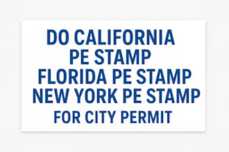 do california pe stamp, florida pe stamp, new york pe stamp for city permit
