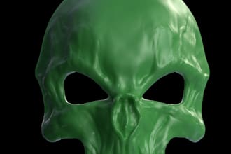 create 3d cosplay, mask, gloves, igris model ready for 3d printing