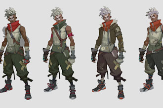 draw character design, anime, manga, webtoon style, fan art, vtuber model live2d