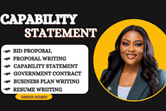 write a professional government contract proposal and capability statement