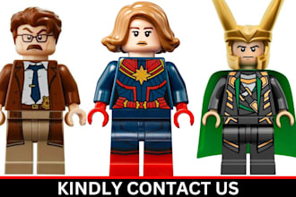 design custom lego 3d model, minifigure and print ready toy models