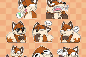 draw furry telegram stickers, discord telegram stickers animated furry stickers