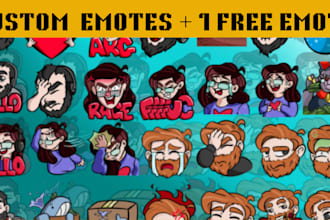 design animated twitch emotes vtuber emotes kick, youtube emotes badges