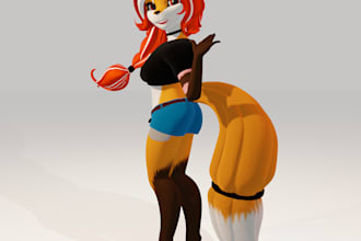 create a custom vrchat avatar anime 3d model furry nsfw vr chat avatar 3d vtube