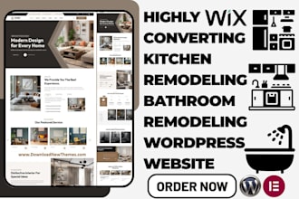 create a modern kitchen remodeling bathroom remodeling wordpress website