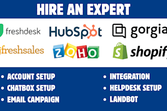 set up zendesk freshsales gorgias CRM intercom zoho freshdesk ai agent chatbot