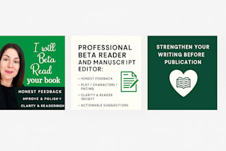 professional beta reader and manuscript editor for creative writers