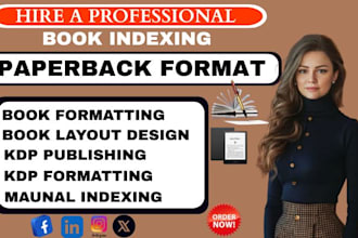 do book indexing, novel editor, book typesetting, book formatting for amazon kdp