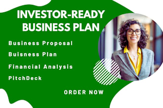 prepare an investor ready business plan pitch deck proposal financial analyst