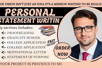 proofread and edit medical school personal statement, sop, college application