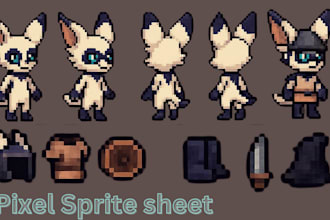create sprite sheet animations  game character rpg maker pokemon in pixar art