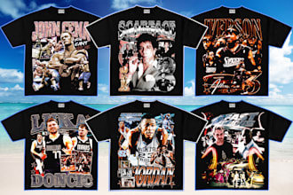 design a crazy vintage style bootleg rap tee for you