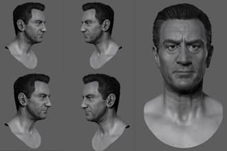 realistic zbrush face sculpt 3d printable head model stl file ready for printing