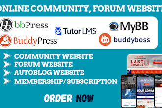 build forum community website buddypress forumwp bbpress wpforo peepso circle so