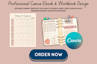 design workbook in canva, workbook canva ebook formatting, editable ebook design