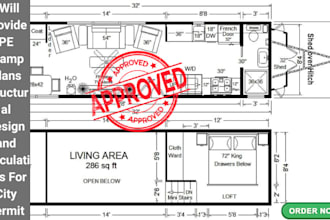 provide pe stamp plans structural design and calculations for city permit