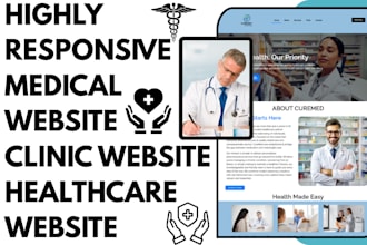 design responsive medical website, doctor, hospital, clinic, healthcare website