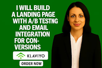 build a landing page with ab testing and email integration for conversions