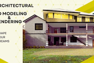 3d modeling, interior and exterior design with realistic 3d rendering