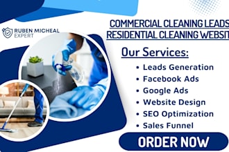 generate cleaning leads commercial cleaning leads residential cleaning website