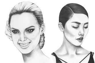 make a pencil sketch portrait or any illustration