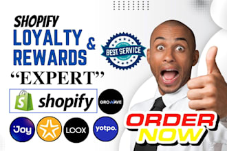 setup shopify loyalty and reward yotpo loox appstle rivo growave smile rise bon