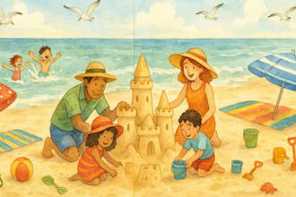 do children story picture book illustration in 3d or whimsical watercolor style