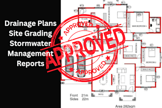 draw drainage plan site grading design and stormwater management erosion report