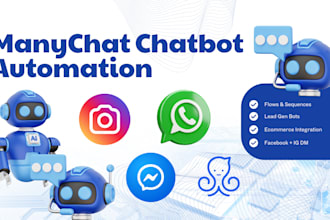 custom manychat chatbot automation messenger bot flow builder facebook instagram