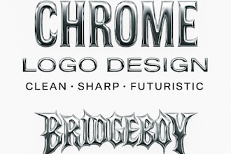 design a metallic or chrome effect logo with futuristic vibes
