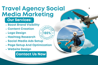 be your travel agency social media marketing manager expert for tourism services