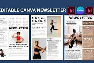design editable canva newsletter canva templates, canva carousel, canva newslett