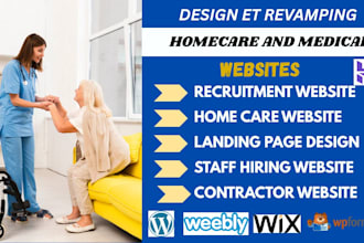 design home care website, medical healthcare staffing agency recruitment website