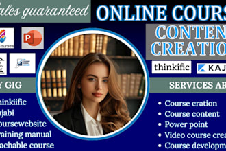 do teachable online course creation, lesson plan, video creation, PPT, upload
