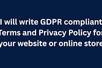 write gdpr compliant terms and privacy policy for your website or online store