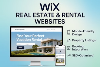 wix property management website, vacation rental website, real estate website
